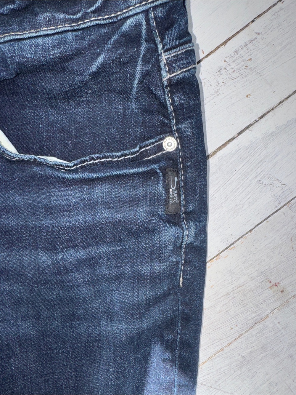 Silver Jeans Dark Indigo Skinny Jeans - Picture 4 of 7